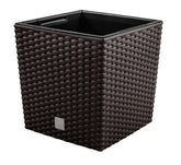 Prosperplast Rato Low Planter 26.2x26.2x26.6cm - Umber Brown